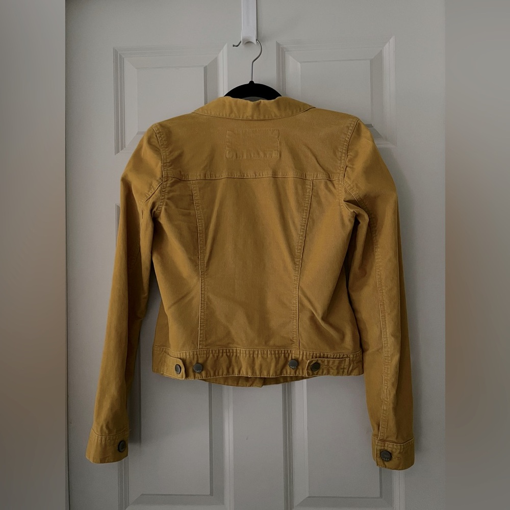 Women’s Gap 1969 Yellow Gold moto corduroy jacket coat Size Small Fall - Picture 7 of 7